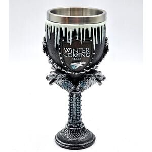 Game Of Thrones Stark Goblet Nemesis Now Resin Stainless Steel Cup Collectible